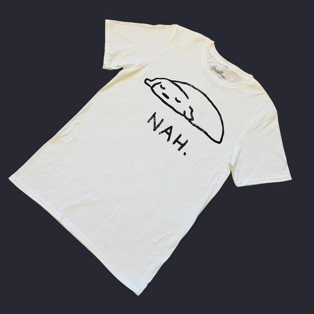 Funny Humor NAH. Threadless Fox Shiver White T-Shirt Dog Nap NEW Size Small